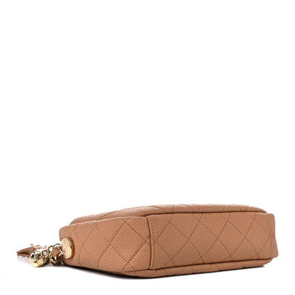 Chanel Iridescent Caviar Quilted Coco Tassel Camera Case Beige 4 of 9