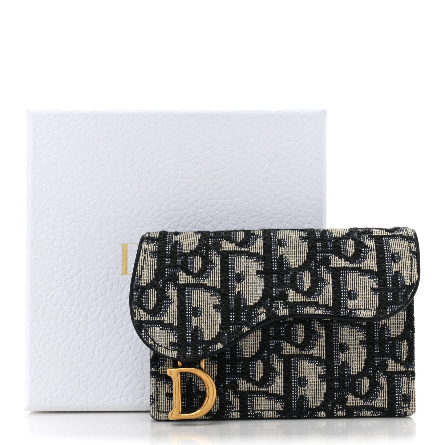 Oblique Saddle Card Holder Blue