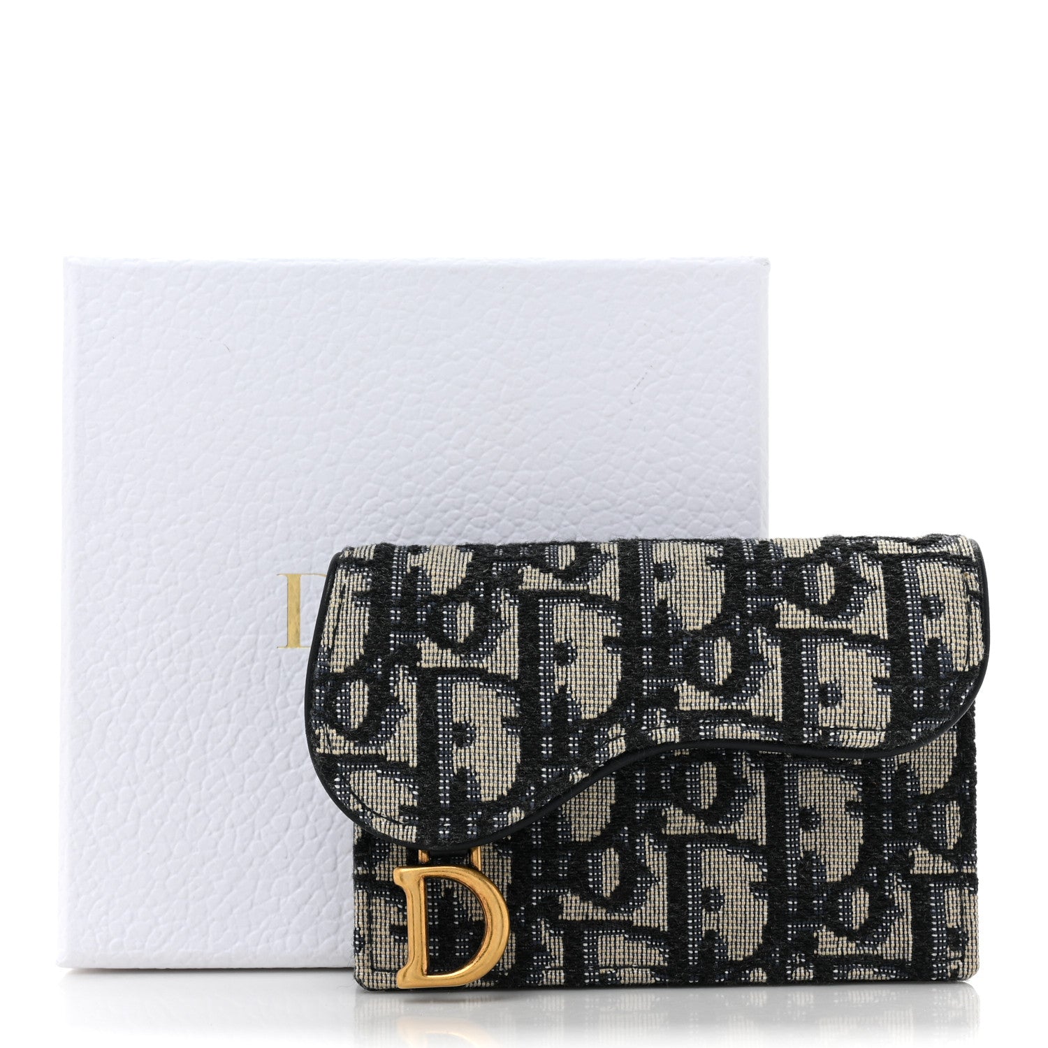 Christian Dior Oblique Saddle Card Holder Blue 11 of 11