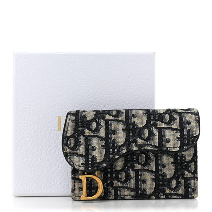 Christian Dior Oblique Saddle Card Holder Blue 11 of 11