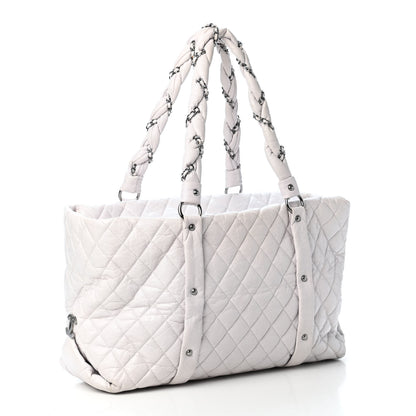 Chanel Distressed Lambskin Vintage Ligne Lady Braid XL Tote White 2 of 5