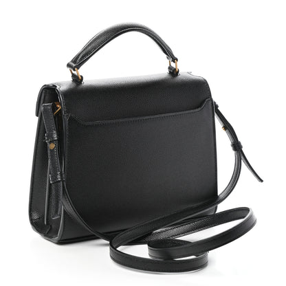 Saint Laurent Grain de Poudre Mini Classic Monogram Cassandra Top Handle Black Rouge Legion 3 of 8