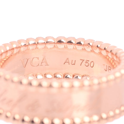 Van Cleef & Arpels 18K Rose Gold Perlee Signature Ring 59 4 of 5