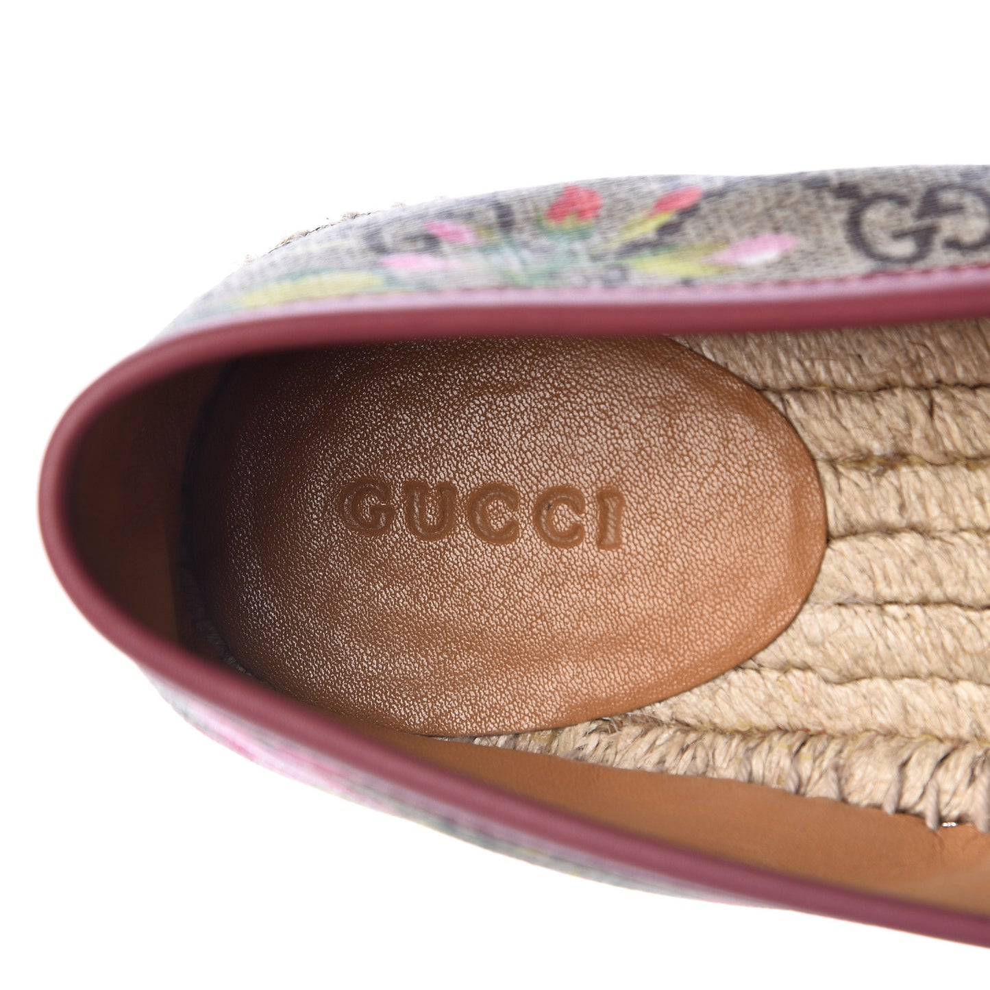 GG Supreme Monogram Blooms Espadrilles 37.5 Beige Multicolor Dry Rose