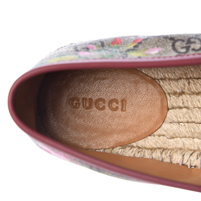 Gucci GG Supreme Monogram Blooms Espadrilles 37.5 Beige Multicolor Dry Rose 7 of 10