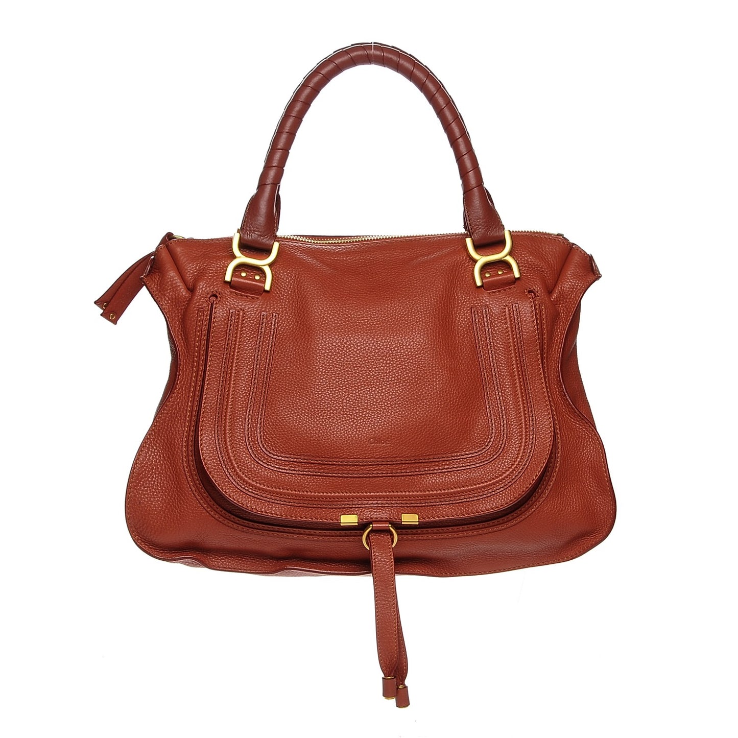 Calfskin Large Marcie Satchel Maple Leaf