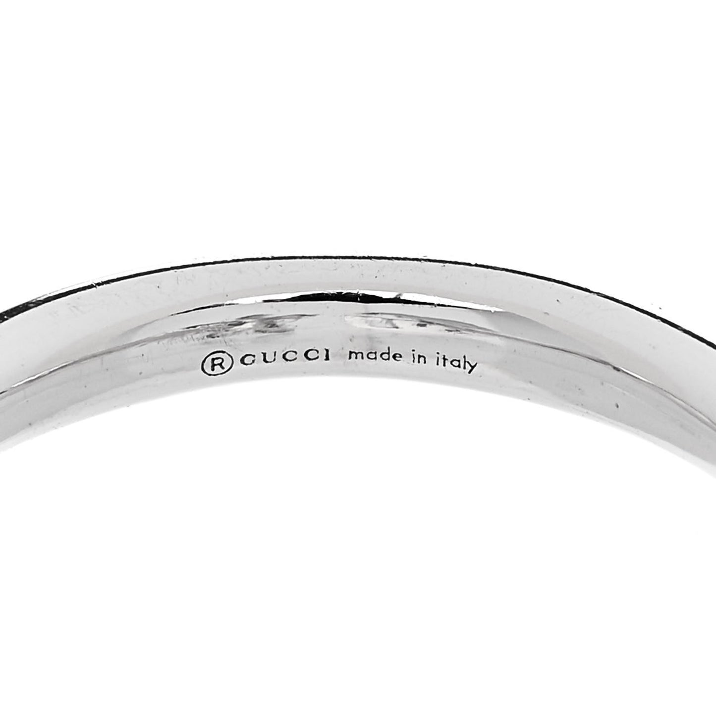 18K White Gold Diamond Flora GG Open Ring 53 6.5