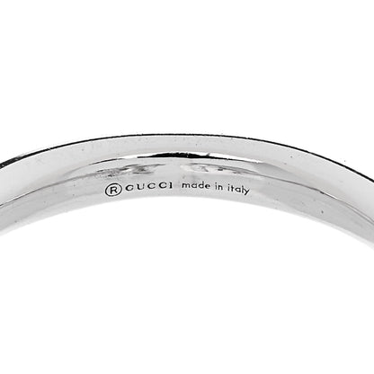Gucci 18K White Gold Diamond Flora GG Open Ring 53 6.5 4 of 5