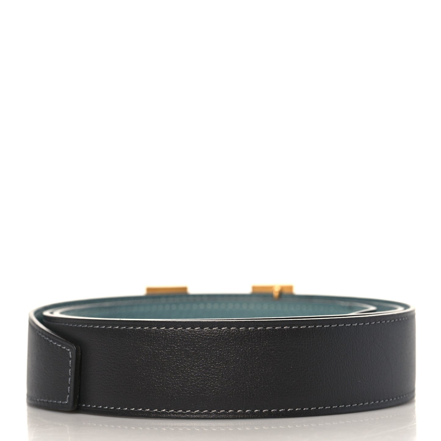 Box Togo 32mm Guillochee H Belt 95 Black Bleu Jean