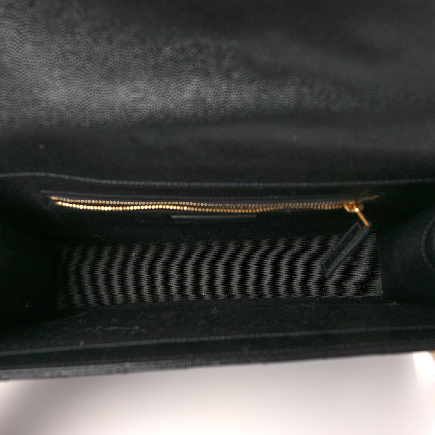 Saint Laurent Grain De Poudre Matelasse Chevron Large Monogram Satchel Black 5 of 9