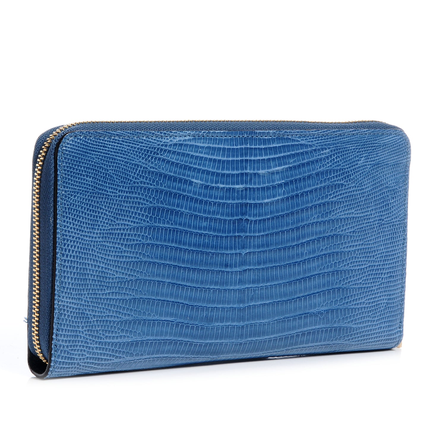 Lizard Large Zip Around Multifunction Wallet Blue
