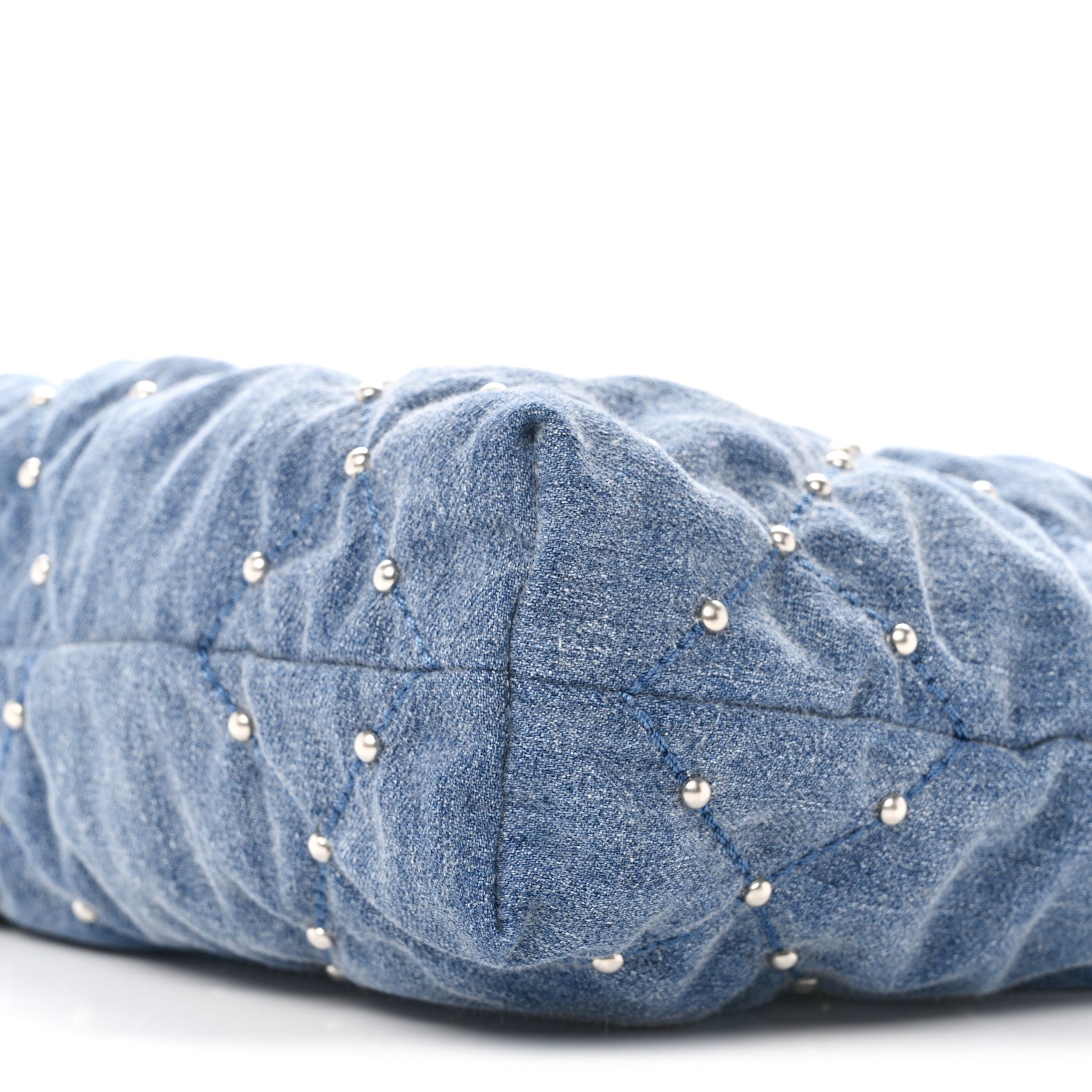 Chanel Washed Denim Quilted Studded Small Chanel 22 Blue 11 of 11