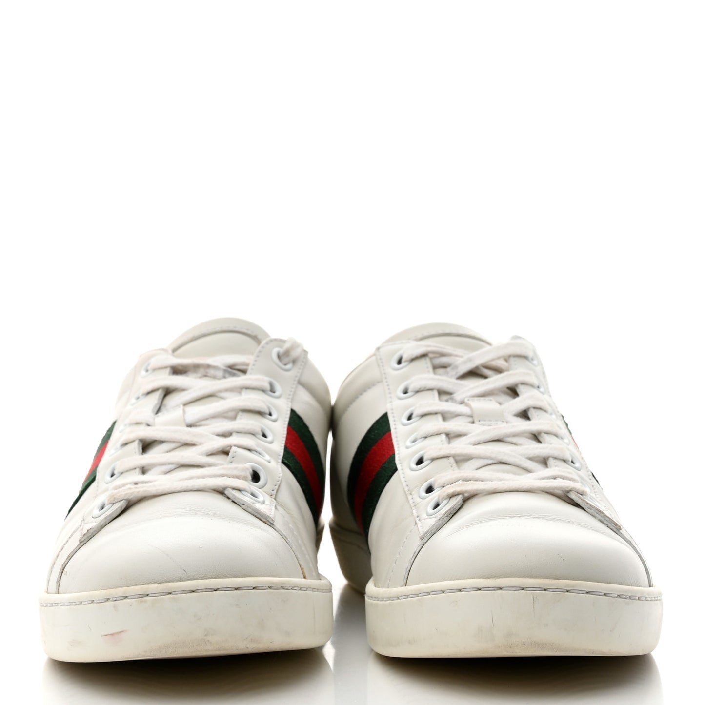 Calfskin Ayers Bee Embroidered Womens Ace Sneakers 38 White Green