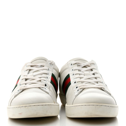 Gucci Calfskin Ayers Bee Embroidered Womens Ace Sneakers 38 White Green 2 of 8