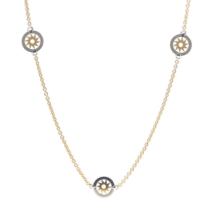 Bulgari 18K Yellow Gold Stainless Steel Tondo Sun Sautoir Necklace 1 of 4