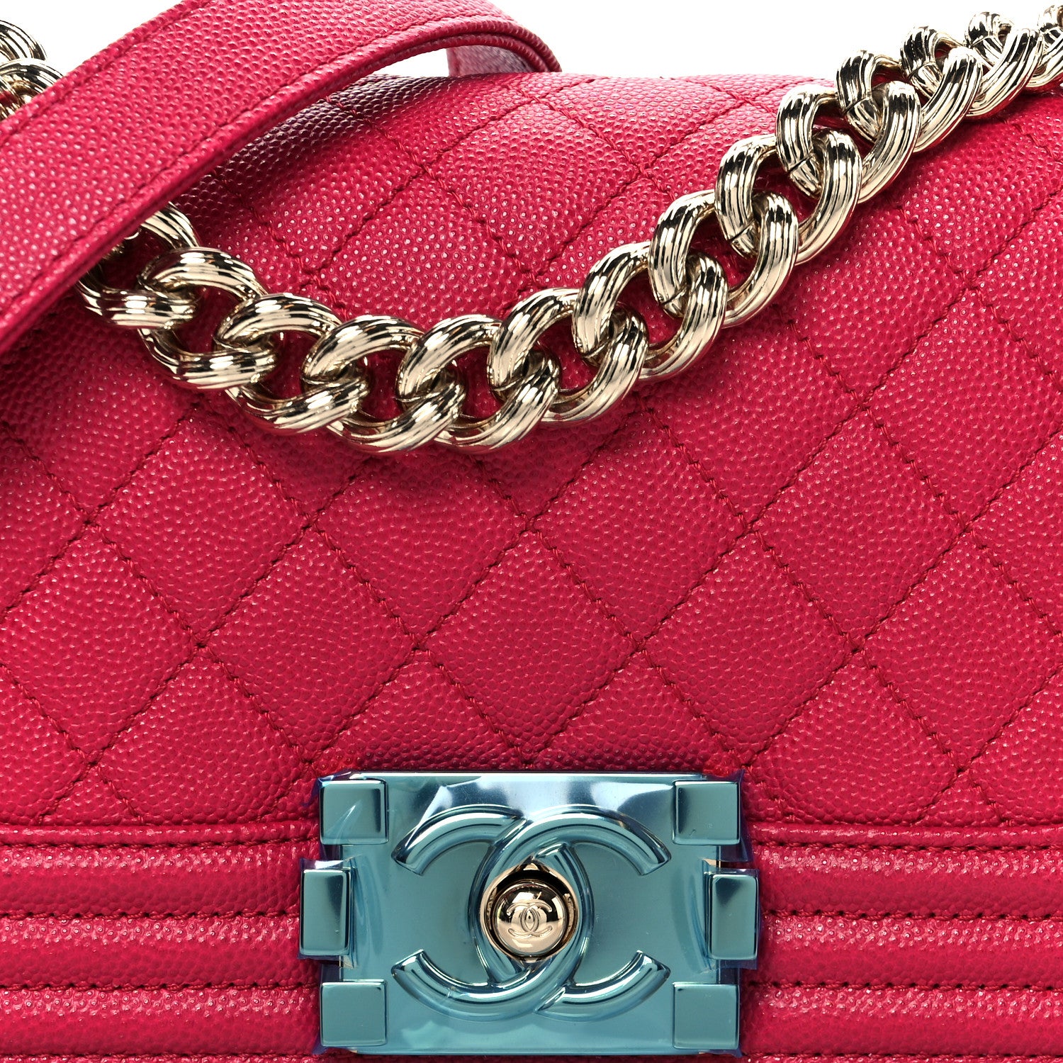 Chanel Caviar Quilted Small Boy Flap Dark Pink 8 of 10