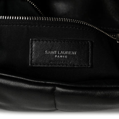 Saint Laurent Lambskin Quilted Medium Loulou Puffer Monogram Chain Satchel Black 6 of 10