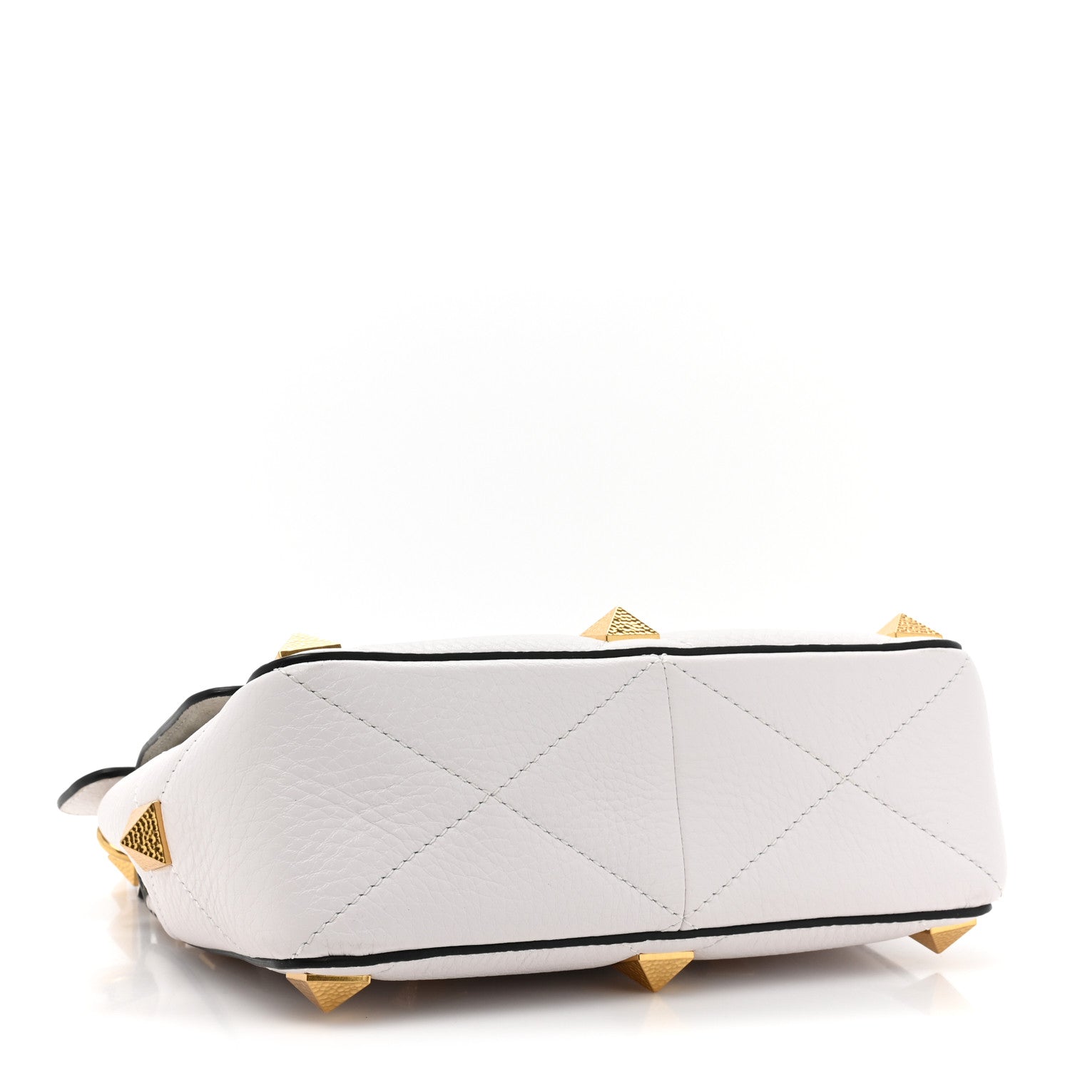 Valentino Garavani Grained Calfskin Medium Roman Stud Shoulder Bag Ivory 4 of 12