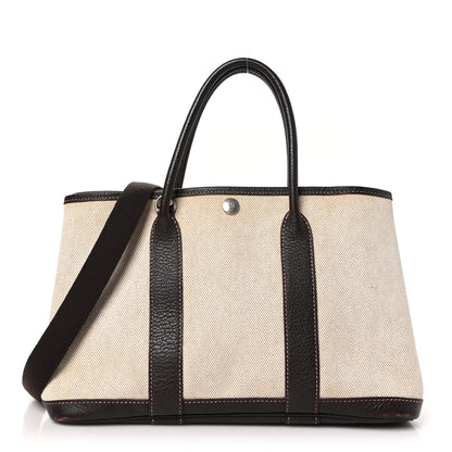 Hermes Buffle Skipper Toile Garden Party 30 TPM Marron Fonce 1 of 11