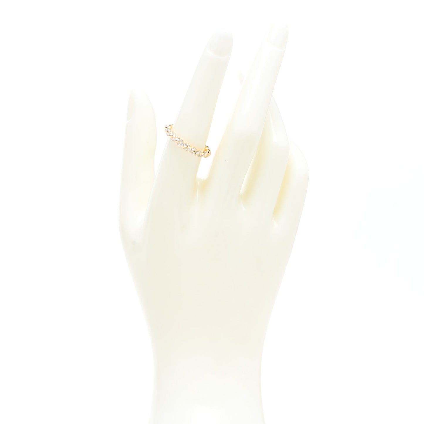 18K Yellow Gold Diamond Pave Flex Ring 54 7