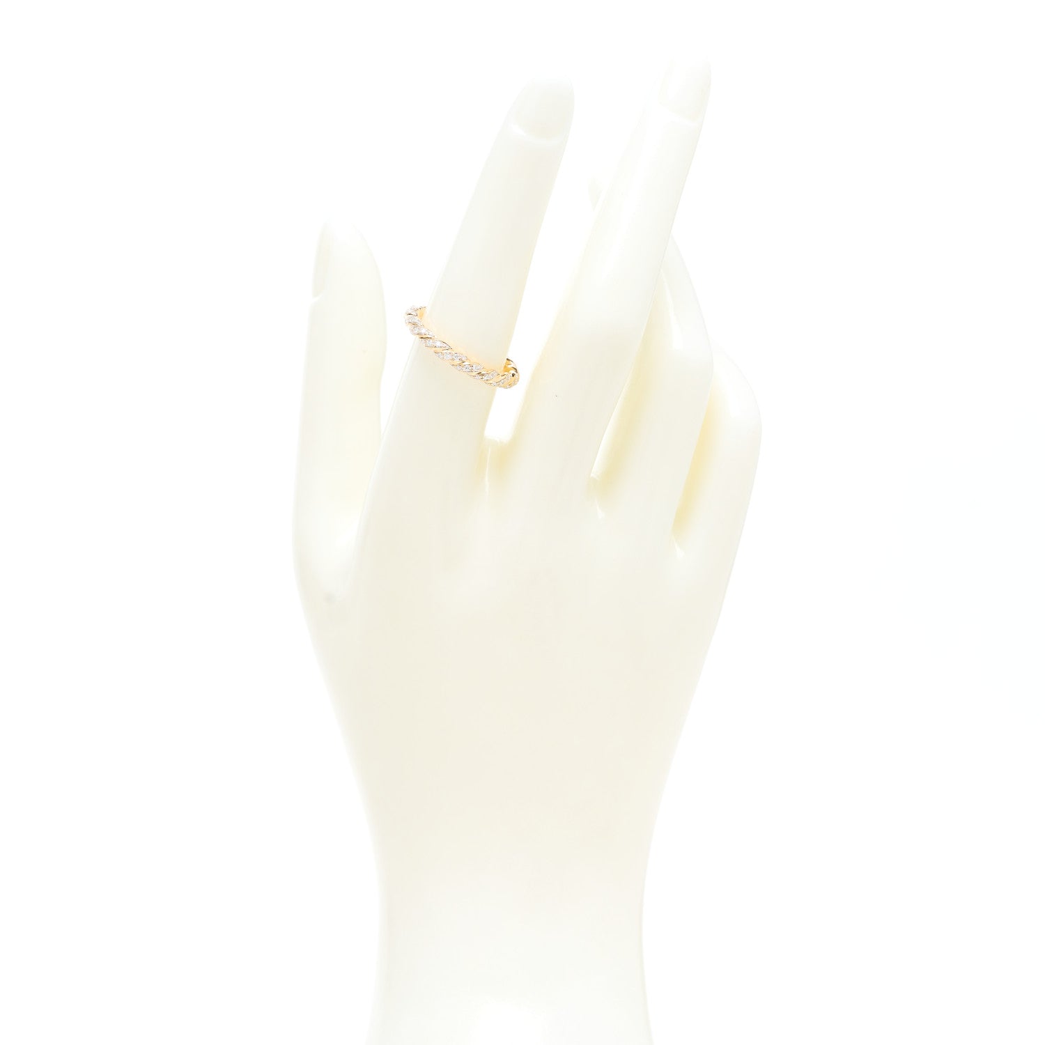 David Yurman 18K Yellow Gold Diamond Pave Flex Ring 54 7 2 of 4