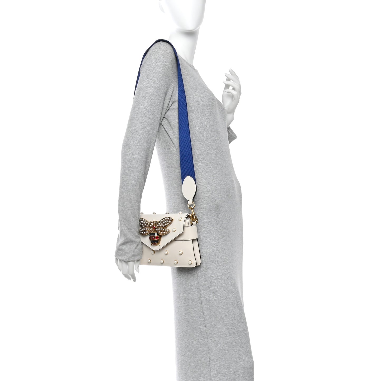 Nappa Pearl Studded Mini Queen Margaret Broadway Shoulder Bag Mystic White Mystic White