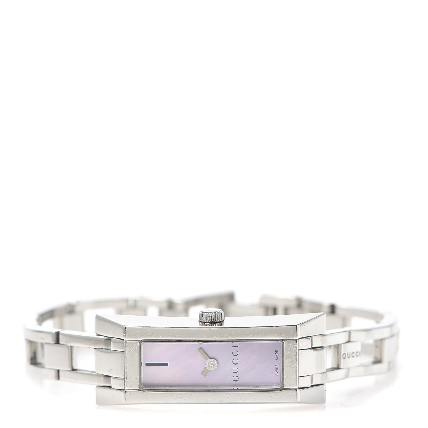 Gucci Stainless Steel Pink Mother of Pearl 14mm 110 G-Link Quartz Watch 3 of 7