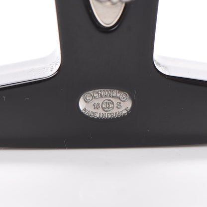Chanel Resin Pearl CC Airplane Brooch Black White 5 of 6