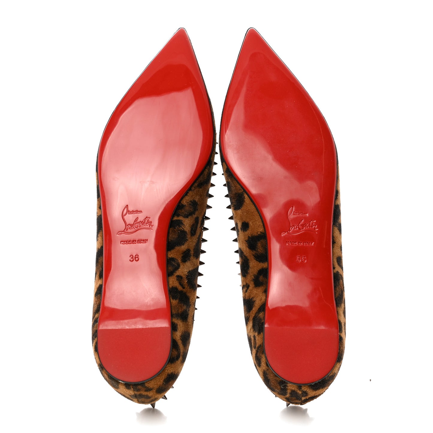 Veau Velours Studded Anjalina Flats 36 Leo Gun Metal