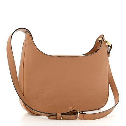 Versace Calfskin La Medusa Medium Hobo Crossbody Brown 3 of 9
