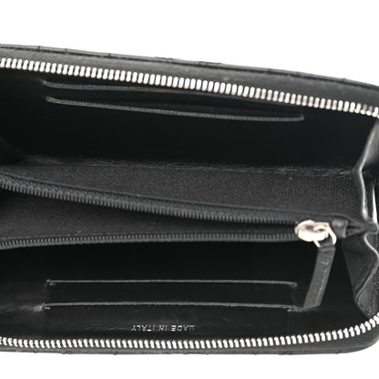 Chanel Lambskin Camellia Studded Medium Gusset Zip Around Wallet Black 5 of 12