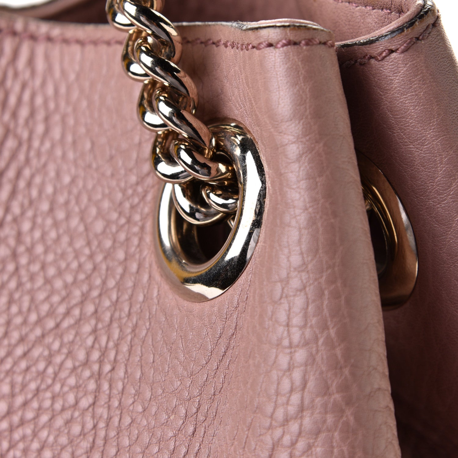 Gucci Pebbled Calfskin Medium Soho Chain Shoulder Bag Dark Cipria 5 of 7