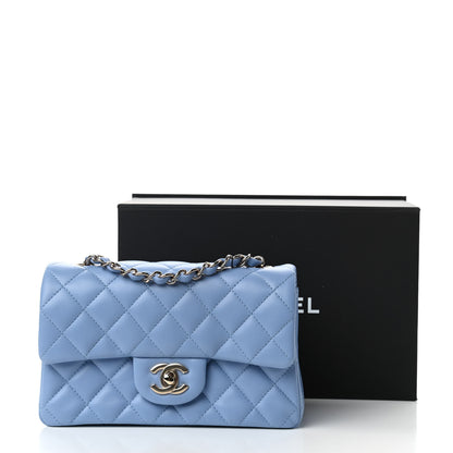 Chanel Lambskin Quilted Mini Rectangular Flap Light Blue 11 of 11