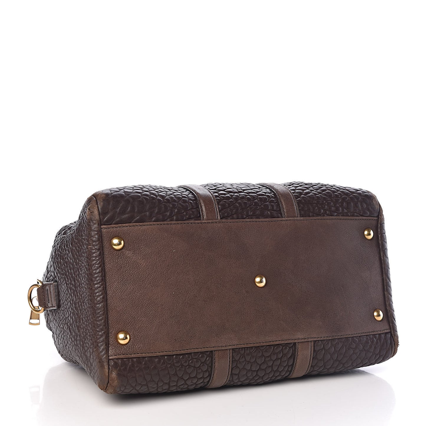 Pebbled Lambskin Sac Bowly Dark Brown