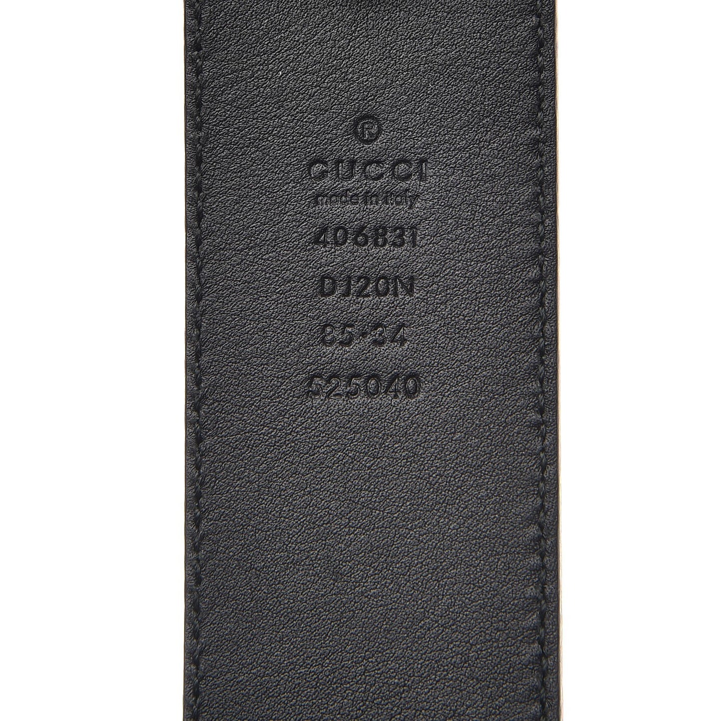 Textured Dollar Calfskin Nickel Double G 40mm Belt 85 34 Black