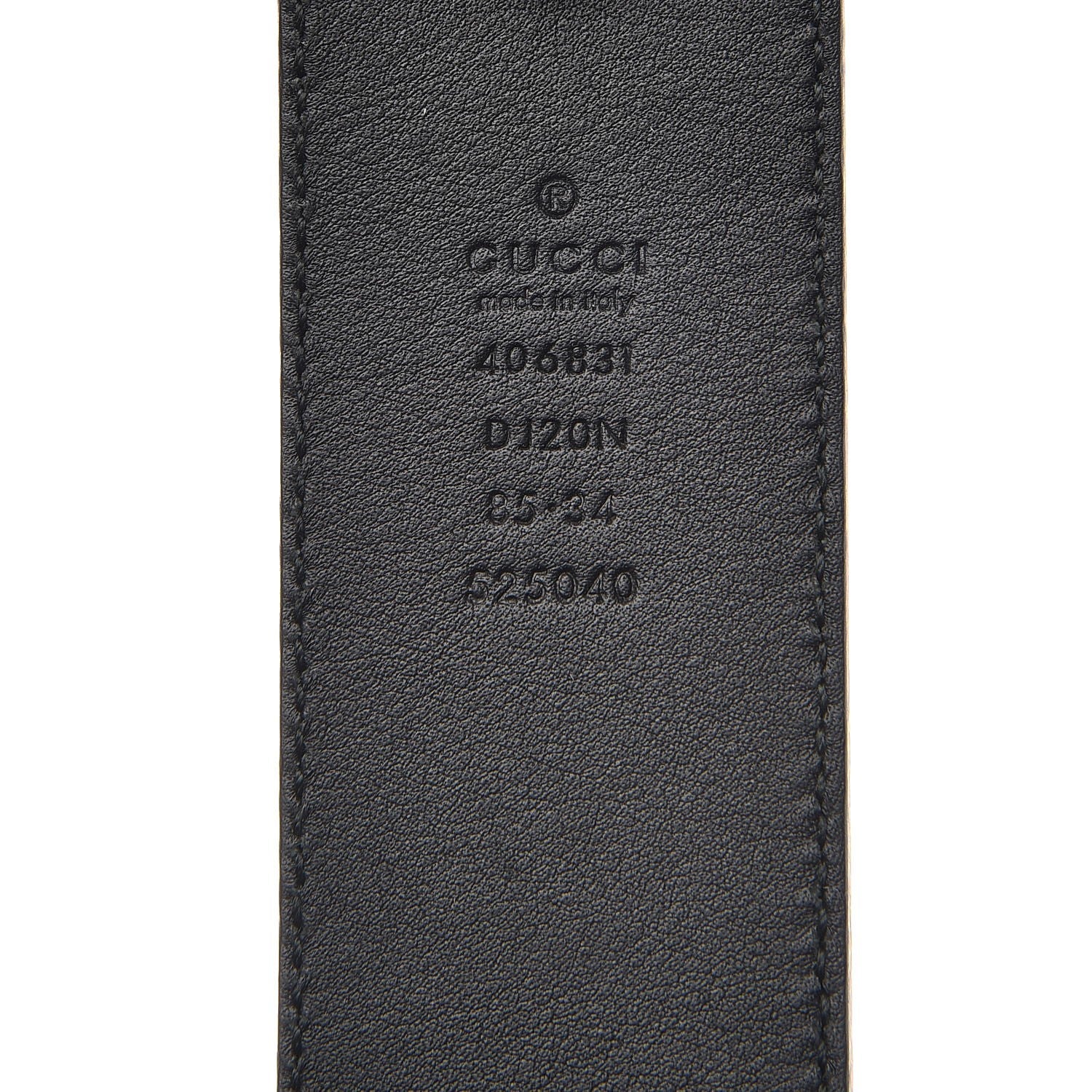 Gucci Textured Dollar Calfskin Nickel Double G 40mm Belt 85 34 Black 6 of 6