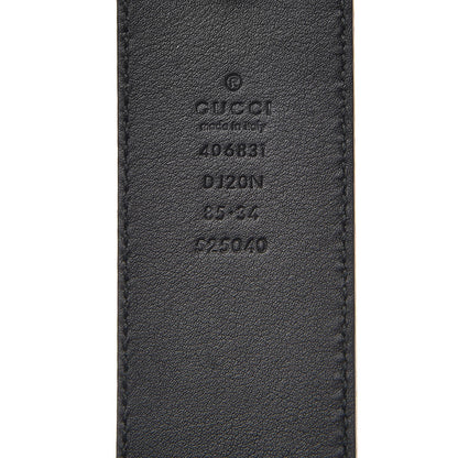 Gucci Textured Dollar Calfskin Nickel Double G 40mm Belt 85 34 Black 6 of 6