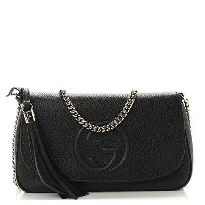 Gucci Pebbled Calfskin Medium Soho Flap Crossbody Black 1 of 9