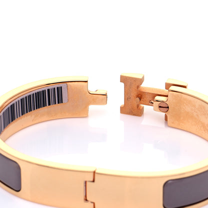 Hermes Enamel Narrow Clic Clac H Bracelet PM Marron Glace 6 of 8