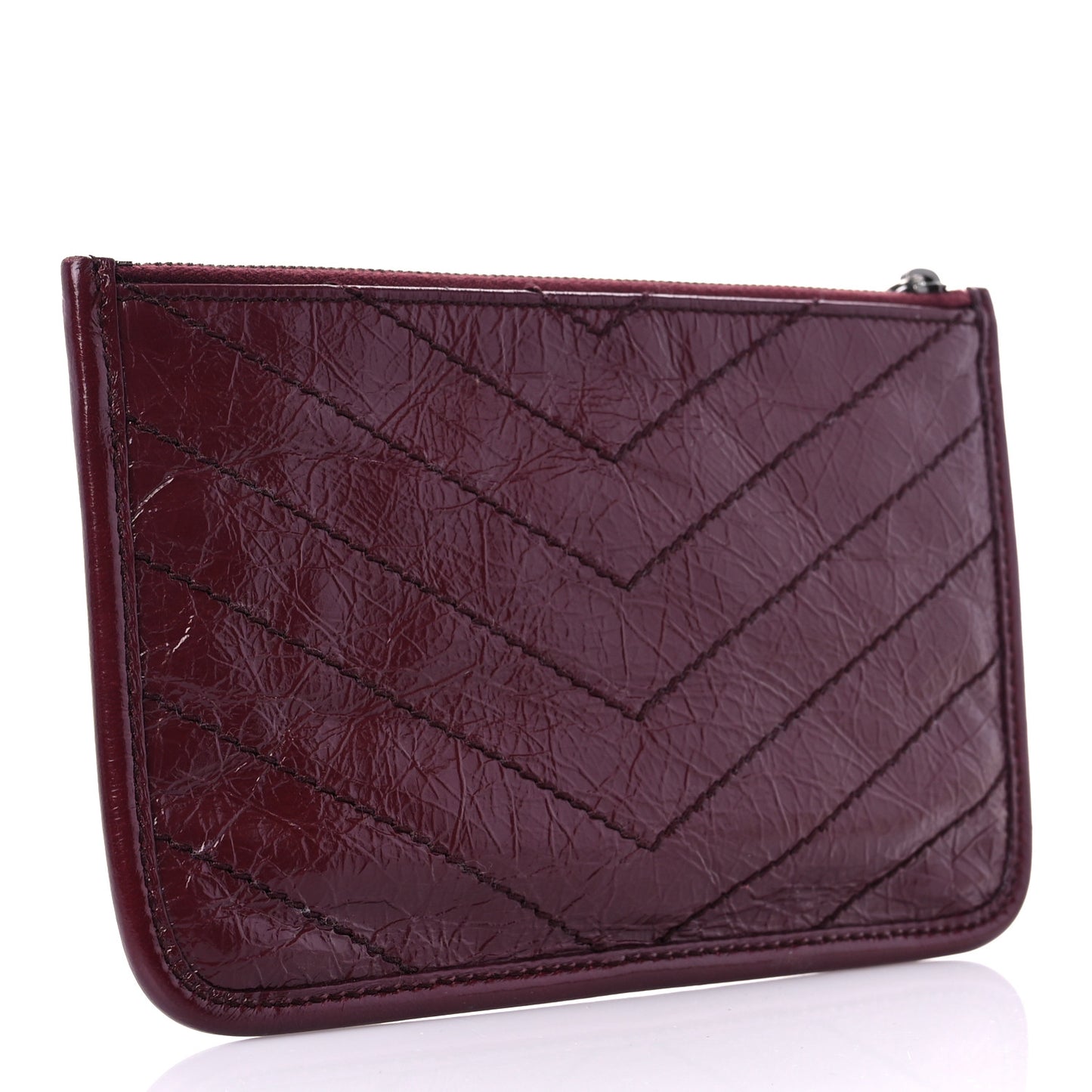 Crinkled Calfskin Matelasse Niki Bill Pouch Rouge Legion