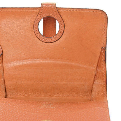 Hermes Togo Dogon Card Case Key Holder Orange 8 of 9