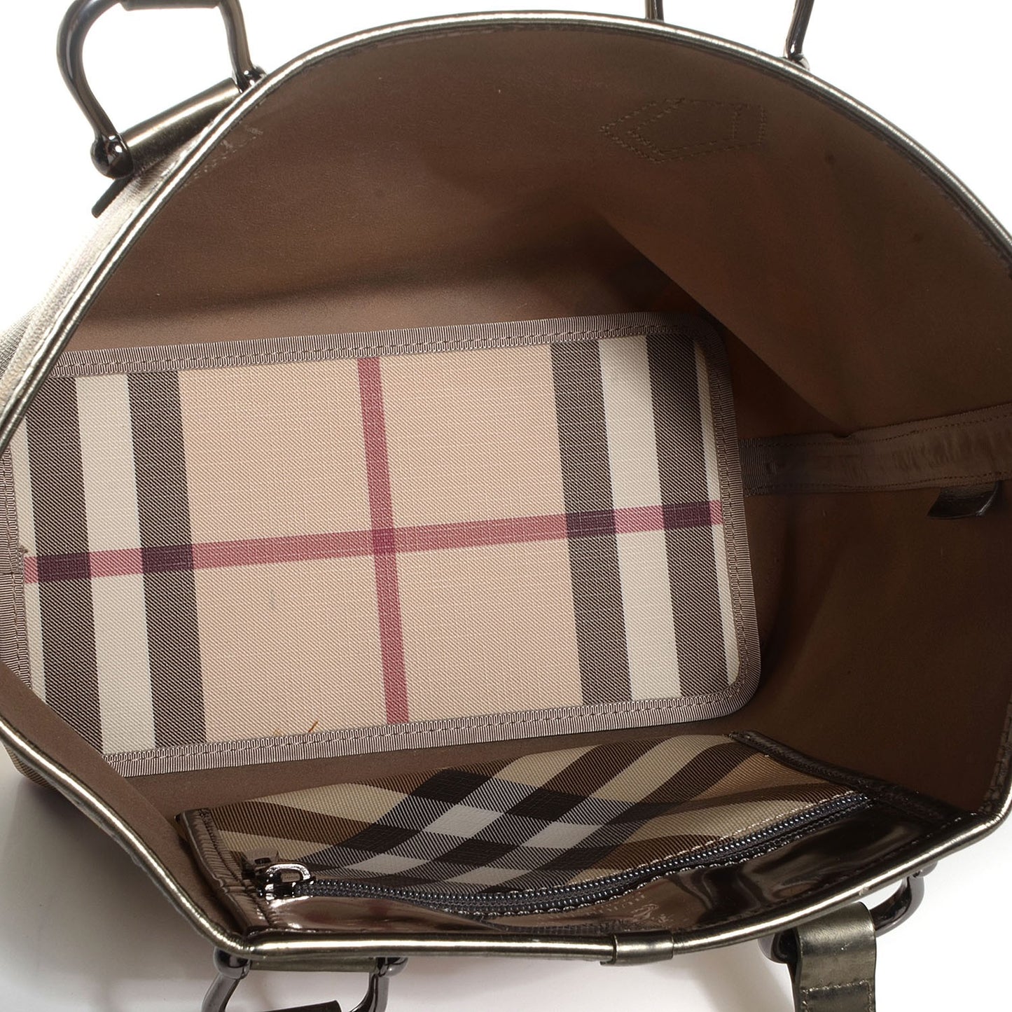 Supernova Check Small Stanton Tote Metallic