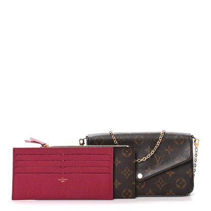 Louis Vuitton Monogram Pochette Felicie Chain Wallet Fuchsia 2 of 10