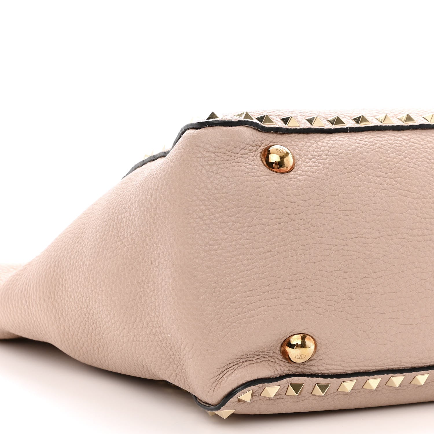 Valentino Garavani Pebbled Calfskin Medium Rockstud Tote Poudre 10 of 15