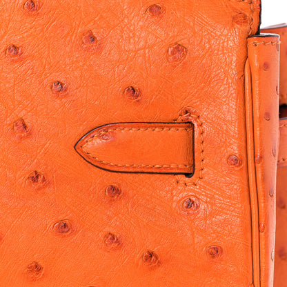 Hermes Ostrich Birkin 35 Orange 29 of 35