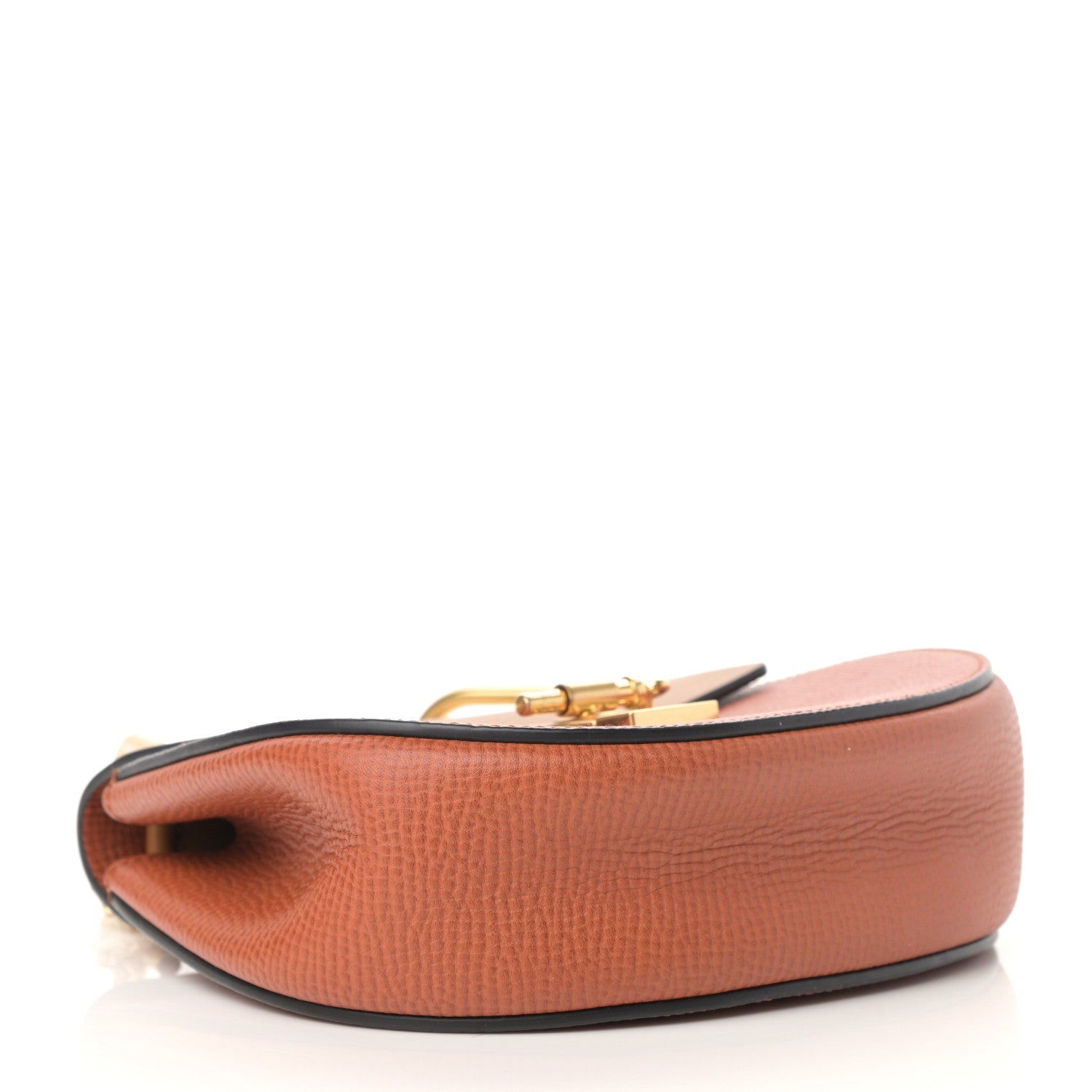 Chloe Grained Calfskin Lambskin Bi-Color Drew Shoulder Bag Orange Mustard 4 of 13