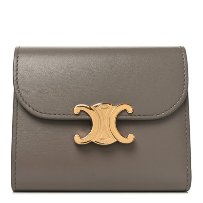Celine Shiny Calfskin Small Triomphe Wallet Pebble 1 of 7