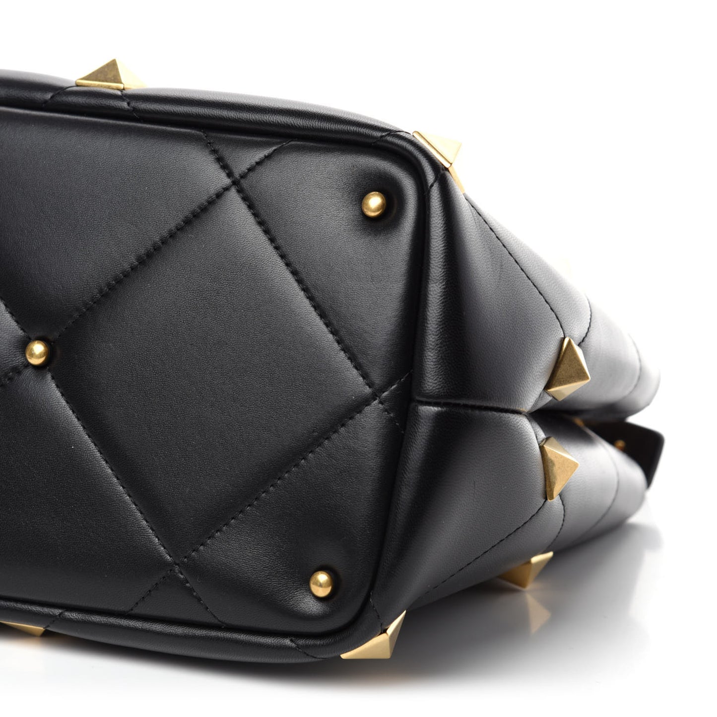 Nappa Roman Stud The Handle Bag Black