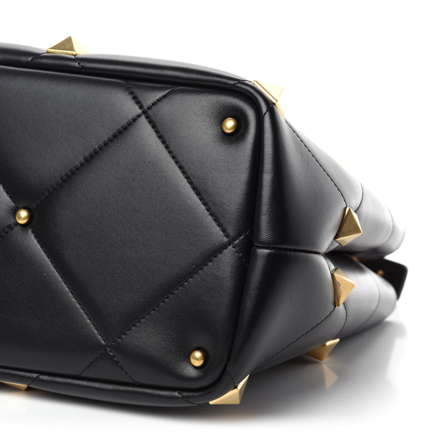 Valentino Garavani Nappa Roman Stud The Handle Bag Black 8 of 10