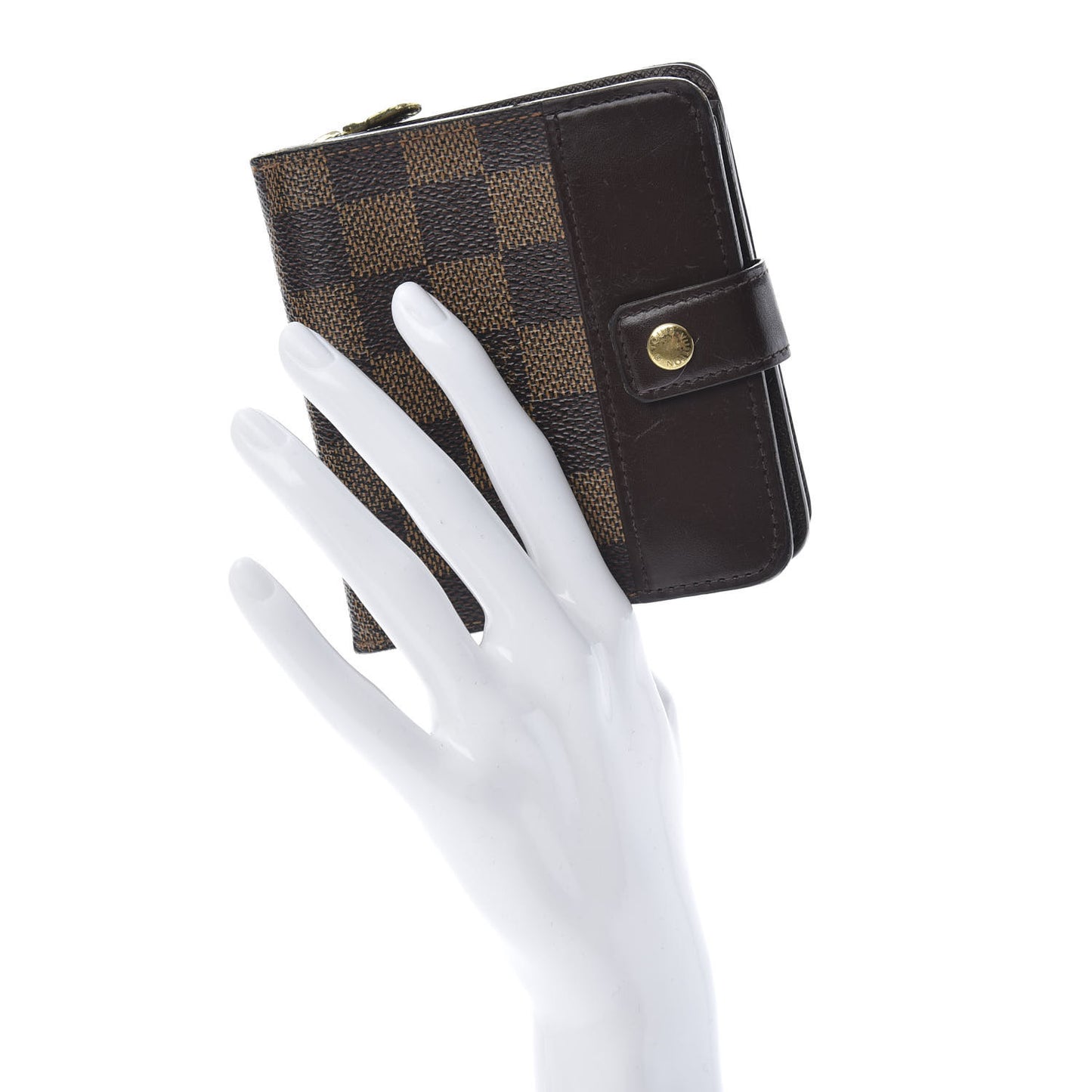 Damier Ebene Zippe Zipped Compact Wallet